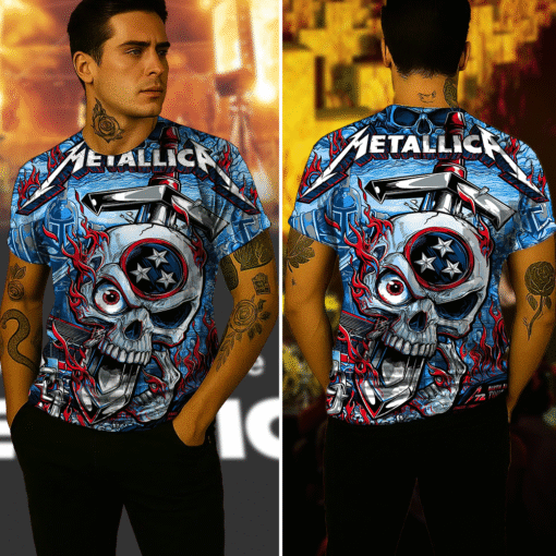 metallica north america 2025 burning skull armor 3d aop shirt 4
