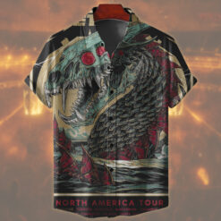 metallica north america tour 2025 hawaiian shirt sea serpent skull edition 1