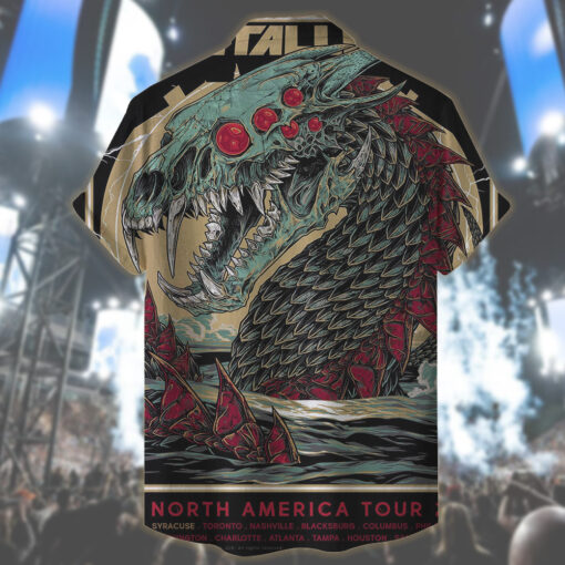 metallica north america tour 2025 hawaiian shirt sea serpent skull edition 2
