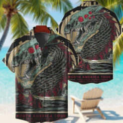 metallica north america tour 2025 hawaiian shirt sea serpent skull edition