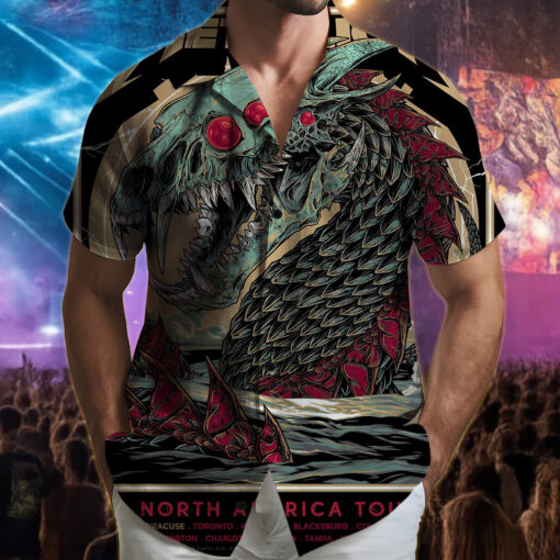 metallica north america tour 2025 hawaiian shirt sea serpent skull edition