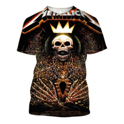 metallica north american 2025 crown skeleton 3d aop shirt 1