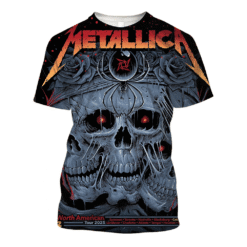 metallica northamericantour2025 tripleskull art 3d aop shirt 1