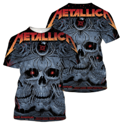 metallica northamericantour2025 tripleskull art 3d aop shirt