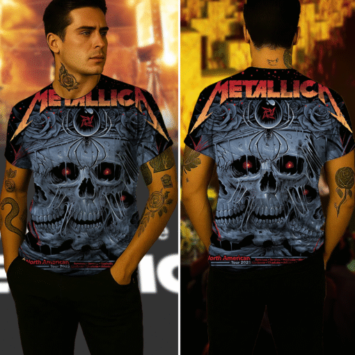 metallica northamericantour2025 tripleskull art 3d aop shirt 4