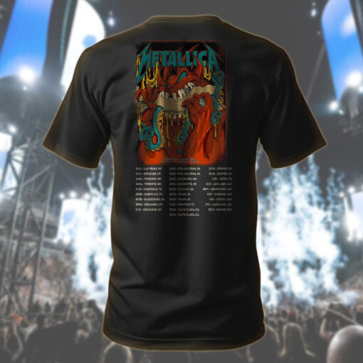 metallica philadelphia 2025 art tee meltdown demon serpent graphic shirt 2