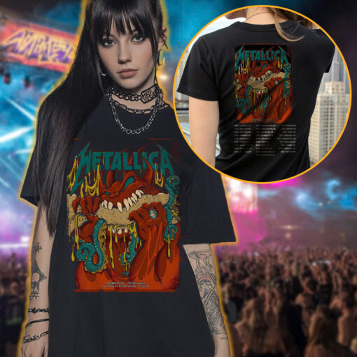 metallica philadelphia 2025 art tee meltdown demon serpent graphic shirt 3
