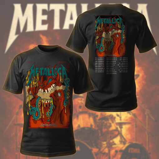 metallica philadelphia 2025 art tee meltdown demon serpent graphic shirt