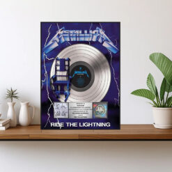 metallica ride the lightning platinum award poster signed riaa plaque tribute wall art 1