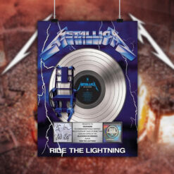 metallica ride the lightning platinum award poster signed riaa plaque tribute wall art 2