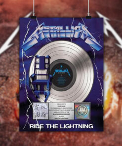 metallica ride the lightning platinum award poster signed riaa plaque tribute wall art 2