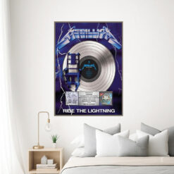 metallica ride the lightning platinum award poster signed riaa plaque tribute wall art 3