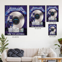 metallica ride the lightning platinum award poster signed riaa plaque tribute wall art 4