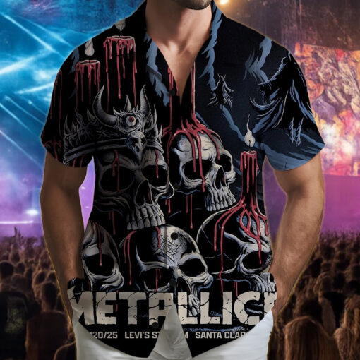 metallica santa clara 2025 hawaiian shirt skull candle inferno