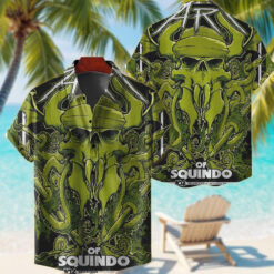 metallica squindo art hawaiian shirt 104 seasons skull octopus design