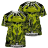 metallica squindo art shirt 3d aop skull tentacle green demon painter tee