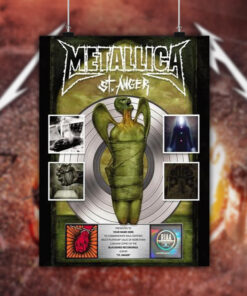 metallica st anger platinum award poster riaa certified plaque print 2