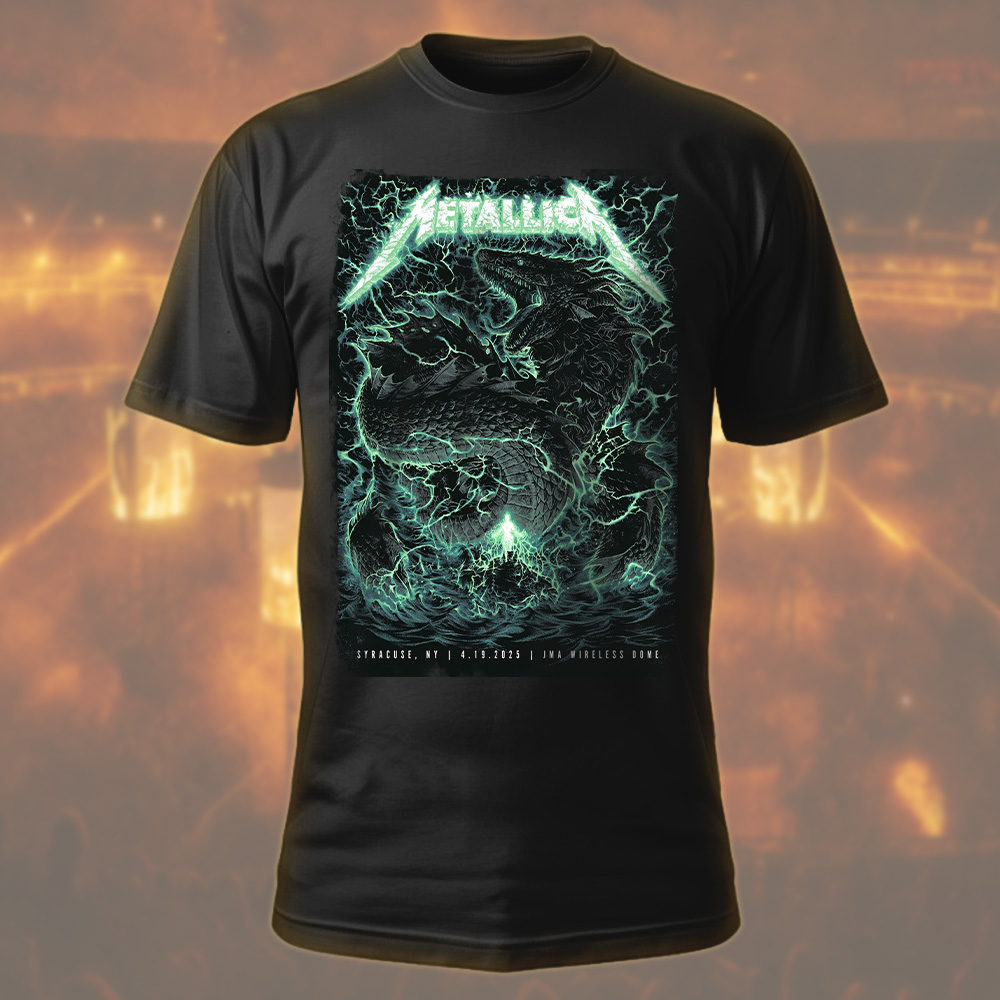 metallica syracuse 2025 dragon storm tee official jma dome concert shirt 1