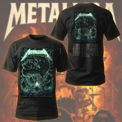 metallica syracuse 2025 dragon storm tee official jma dome concert shirt