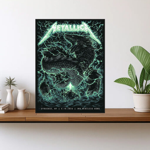 metallica syracuse 2025 poster thunder dragon canvas print april 19 jma wireless dome 1