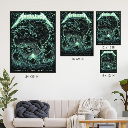 metallica syracuse 2025 poster thunder dragon canvas print april 19 jma wireless dome 4