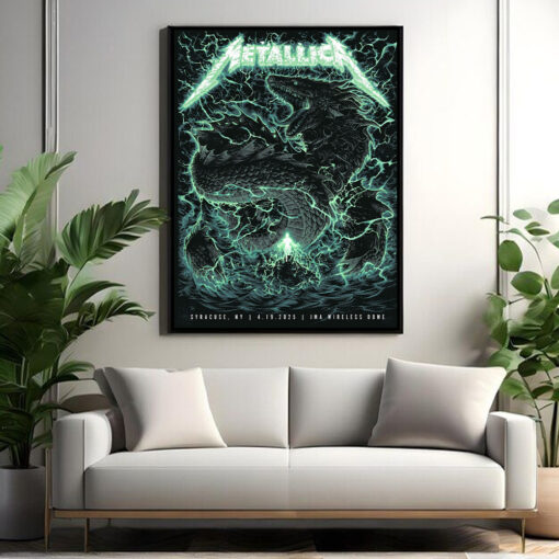 metallica syracuse 2025 poster thunder dragon canvas print april 19 jma wireless dome