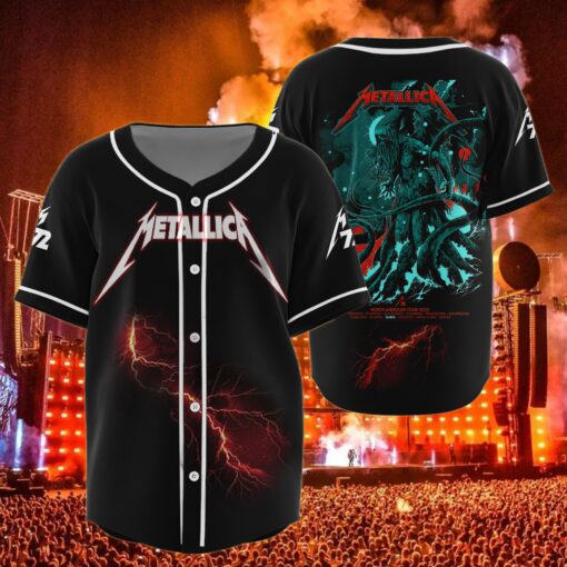 metallica tampa 2025 baseball jersey cthulhu awakens tour edition