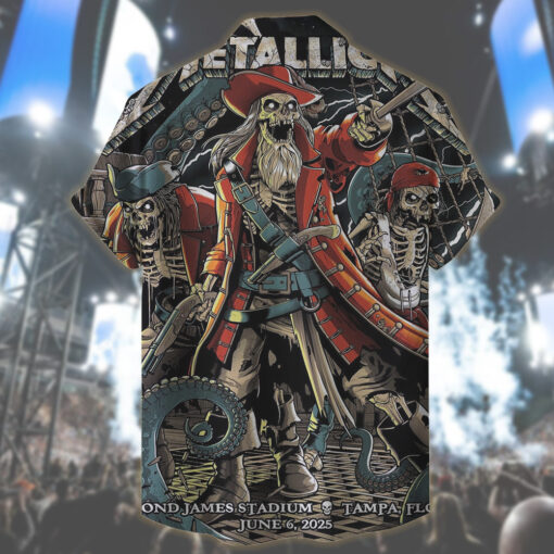 metallica tampa 2025 hawaiian shirt pirate horde at raymond james june 6 1