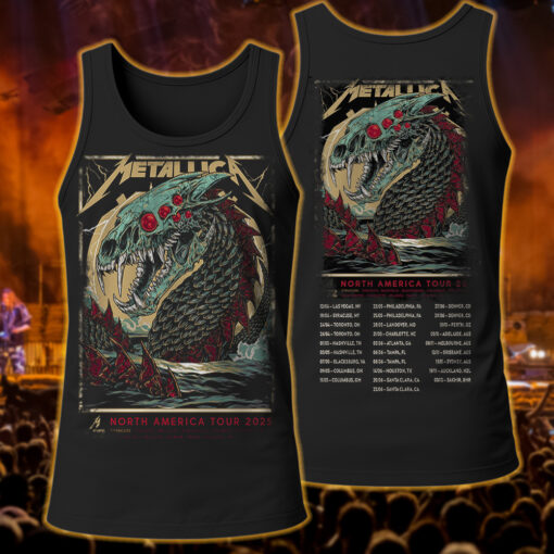 metallica tank top sea serpent skull beast m72 tour 2025