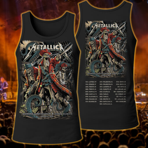 metallica tanktop pirate skull raid at tampa 2025 raymond james stadium