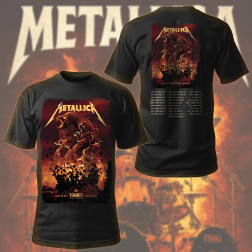 metallica toronto 2025 fiery titan tee april 26 rogers centre official concert shirt