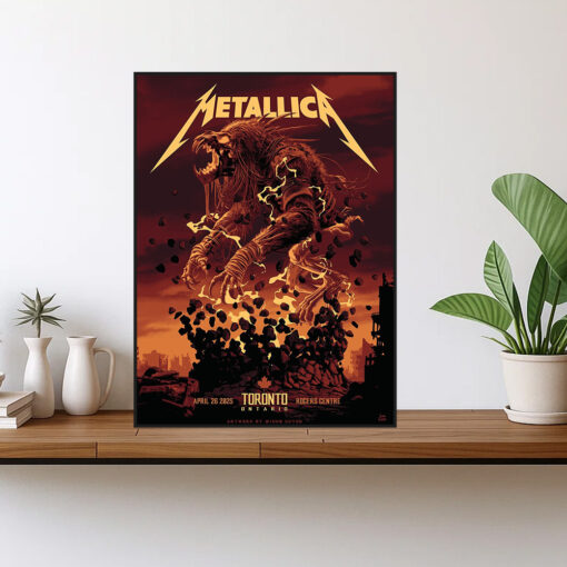 metallica toronto 2025 poster beast eruption canvas art at rogers centre april 26 1