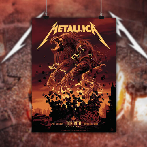 metallica toronto 2025 poster beast eruption canvas art at rogers centre april 26 2