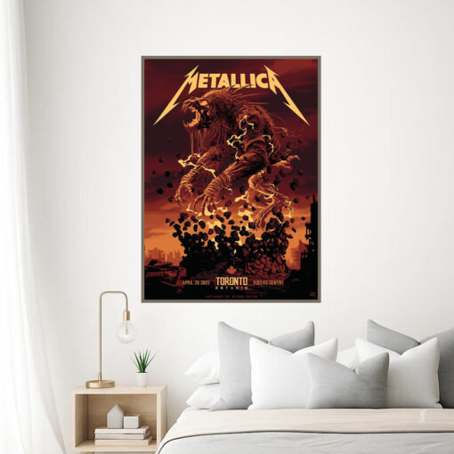 metallica toronto 2025 poster beast eruption canvas art at rogers centre april 26 3