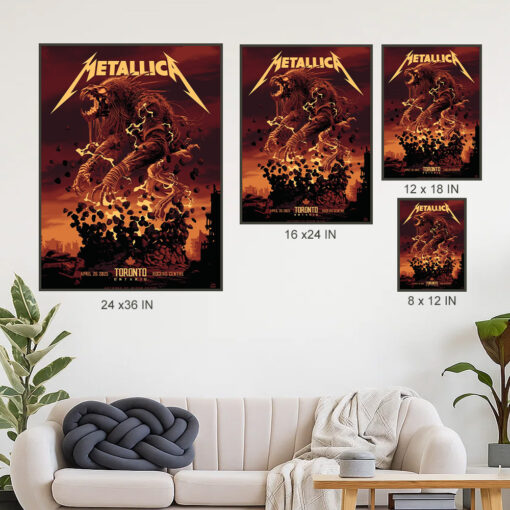 metallica toronto 2025 poster beast eruption canvas art at rogers centre april 26 4