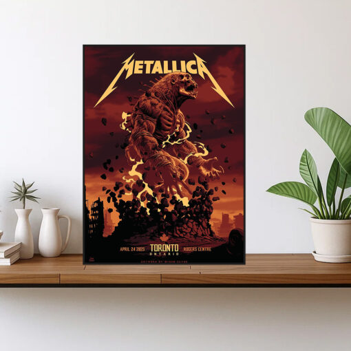 metallica toronto 2025 poster raging monster canvas art at rogers centre april 24 1
