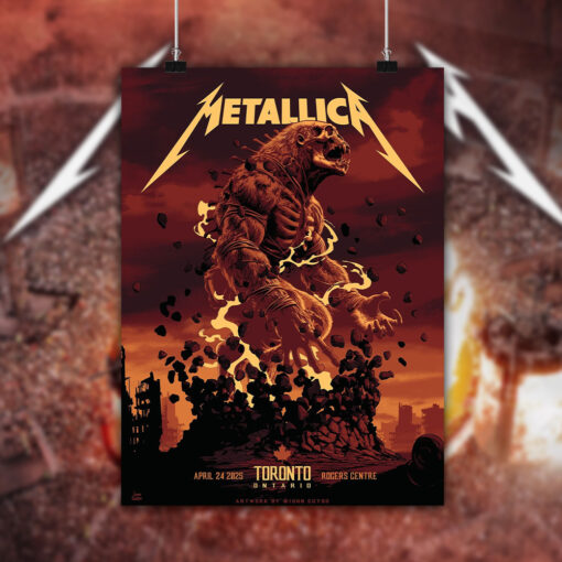 metallica toronto 2025 poster raging monster canvas art at rogers centre april 24 2