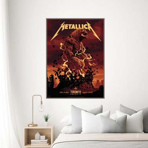 metallica toronto 2025 poster raging monster canvas art at rogers centre april 24 3
