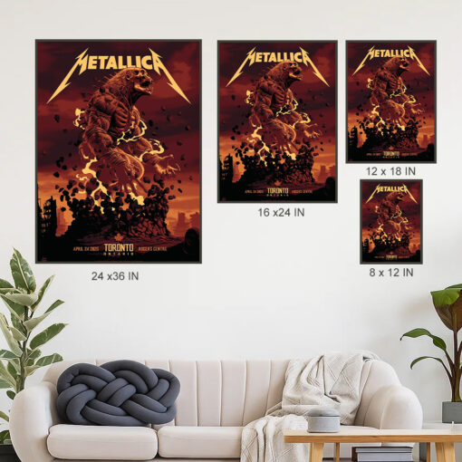 metallica toronto 2025 poster raging monster canvas art at rogers centre april 24 4