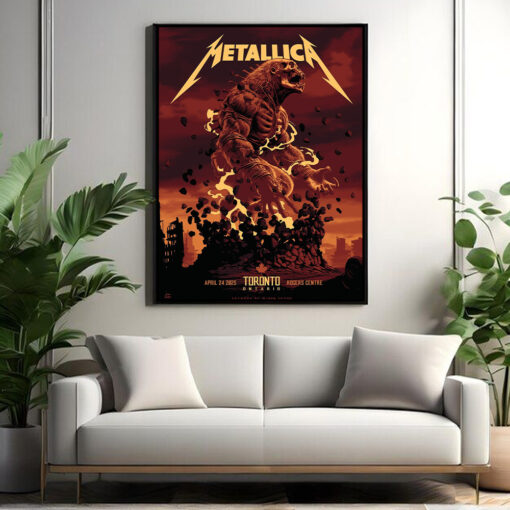 metallica toronto 2025 poster raging monster canvas art at rogers centre april 24
