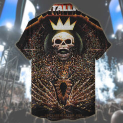 metallica tour 2025 hawaiian shirt crowned skeleton king of thorns edition 2