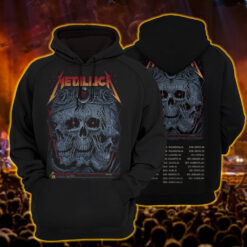 metallica tour 2025 hoodie three skulls roses limited edition