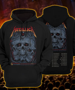 metallica tour 2025 hoodie three skulls roses limited edition
