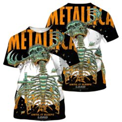 metallica untilitsleeps skeletoncross 3d aop shirt