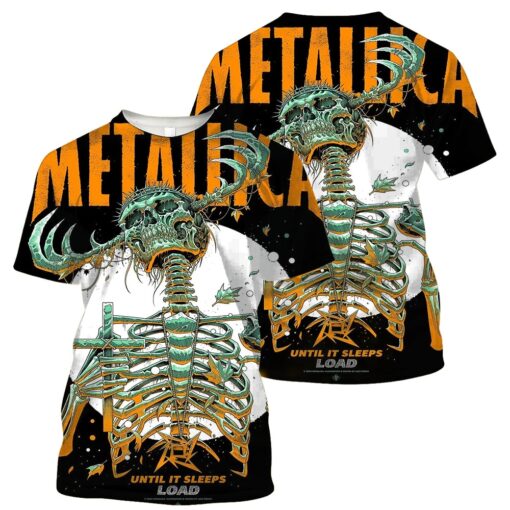 metallica untilitsleeps skeletoncross 3d aop shirt