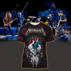 metallica x red cross 3d aop shirt limited bleeding skull design by squindo 2026 exclusive 1