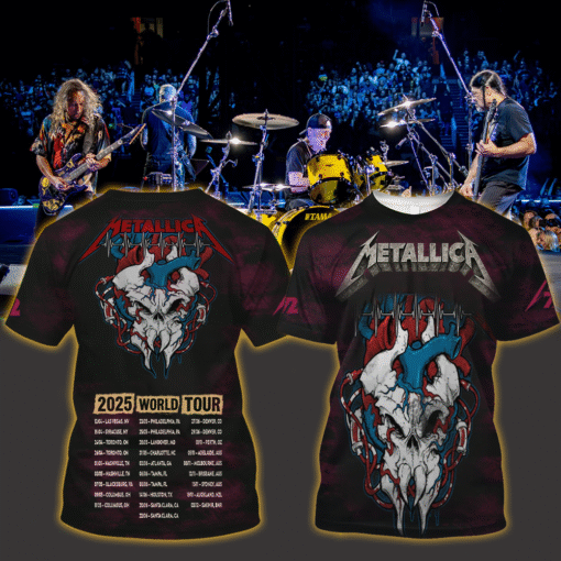 metallica x red cross 3d aop shirt limited bleeding skull design by squindo 2026 exclusive