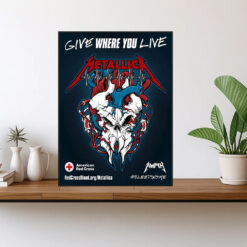 metallica x red cross poster canvas bleeding skull limited edition art by squindo 2026 1