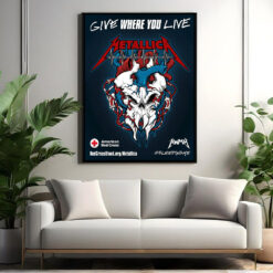 metallica x red cross poster canvas bleeding skull limited edition art by squindo 2026
