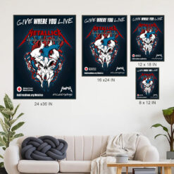 metallica x red cross poster canvas bleeding skull limited edition art by squindo 2026 4